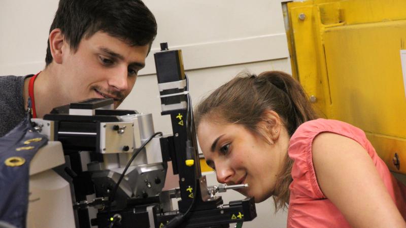 photo of cat hub students working on experiment