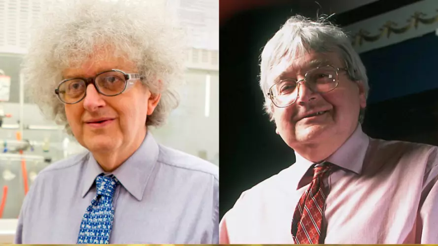 Photo of Prof Richard Catlow and Sir Martyn Poliakoff. Photo credit: University of Nottingham and The Royal Society